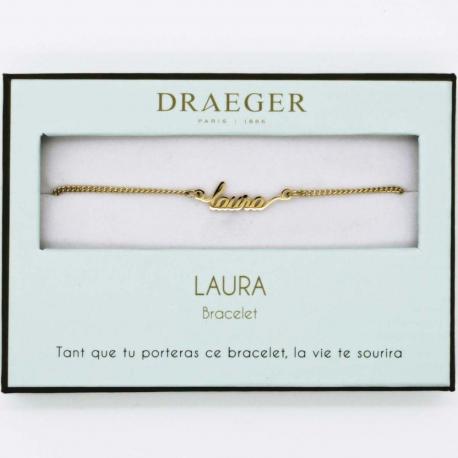 Bracelet prénom LAURA - 14 cm environ réglable