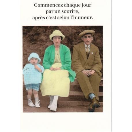 Carte humour de Cath Tate - Commencez chaque jour par un sourire.... - 10.5x15 cm