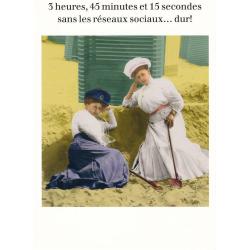 Carte humour de Cath Tate - 3 heures, 45 minutes et 15 secondes... - 10.5x15 cm