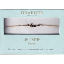 Bracelet prénom personnalisé TEXTE LOVE - 14 cm environ réglable