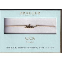Bracelet prénom personnalisé ALICIA - 14 cm environ réglable