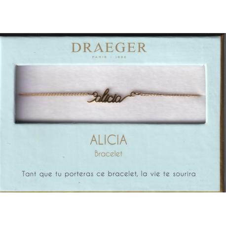 Bracelet prénom personnalisé ALICIA - 14 cm environ réglable