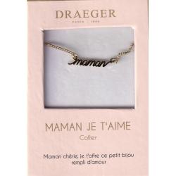 Collier pendentif Draeger Texte MAMA - 42 cm env réglable