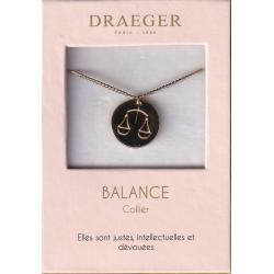 Collier pendentif Draeger signe BALANCE - 42 cm env réglable