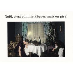 Carte humour Noël de Cath Tate - Noël, c'est comme Pâques mais en pire ... - 10.5x15 cm