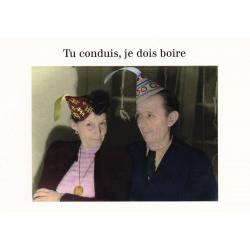 Carte humour Noël de Cath Tate - Tu conduis, je dois boire ... - 10.5x15 cm 