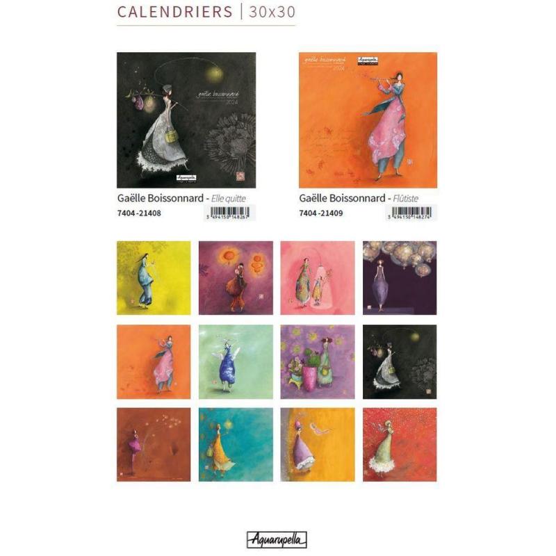 Calendrier 2024 Gaëlle Boissonnard - Voyage nocturne - 30x30 cm