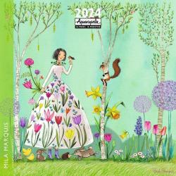 Calendrier 2024 Mila Marquis - Promenade en forêt - 30x30 cm - Expédition le jour même.