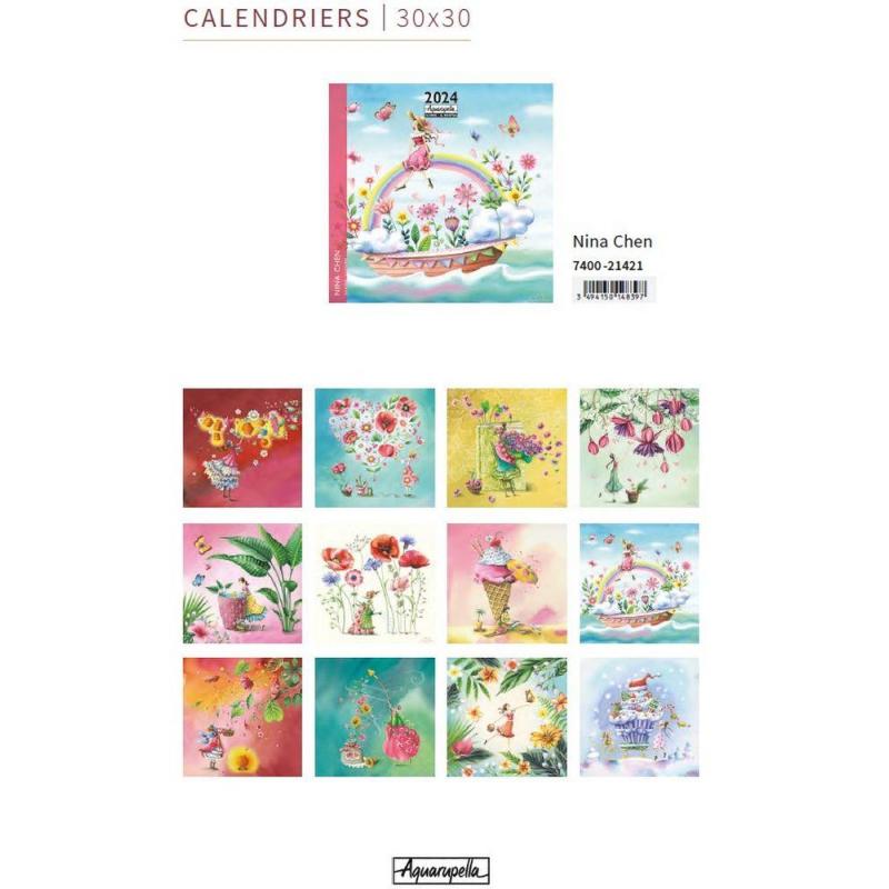 Calendrier 2024 Nina Chen - Croisière florale - 30x30 cm