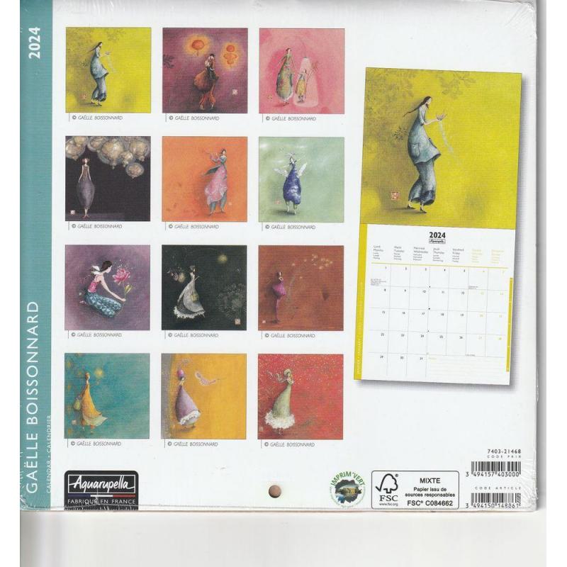 Calendrier 2024 Gaëlle Boissonnard - Joie d'offrir - 16.5 x 16.5 cm -  Expédition le jour même. 