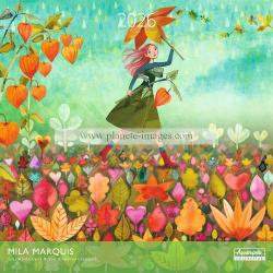 Calendrier 2026 Mila Marquis - Promenade florale - 30x30 cm