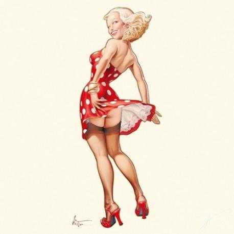Carte Patrick Hitte - Blonde dans le vent - 14x14 cm