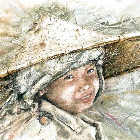 Carte Myriam Fantini - Garçon Vietnamien - 14x14 cm