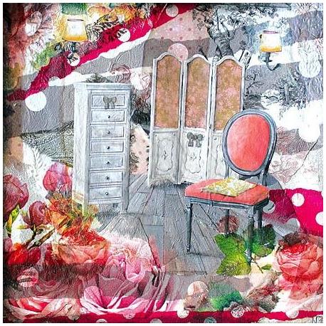 Carte Julie Grugeaux - Le dressing d'alice - 14x14 cm