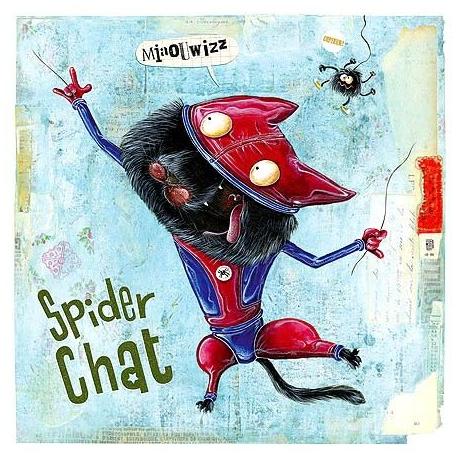 Carte Olivier Daumas - Spider chat - 14x14 cm