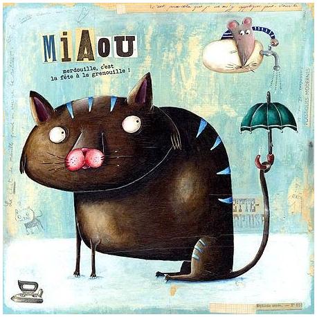 Carte Olivier Daumas - Merdouille c'est la fête à la grenouille - 14x14 cm