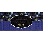 Carte double Ebène - Heureux anniversaire - Dans les étoiles - 21X9 cm