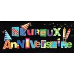 Carte double Ebène - Heureux anniversaire - Fusée d'anniversaire - 21X9 cm