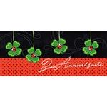 Carte double Ebène - Bon anniversaire - Coccinelles - 21X9 cm