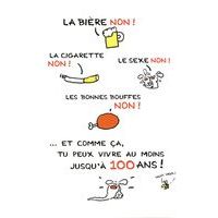 Carte Show lapin - La bière Non, La cigarette Non, Le sexe Non... - Carte anniversaire