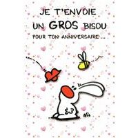 Carte Show lapin - Je t'envoie un gros bisou... - Carte anniversaire