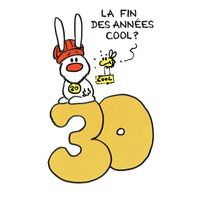 Carte Show lapin - 30 ans la fin des années cool... - Carte anniversaire