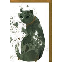 Carte Very Chic - Chat avec son collier - 12x17 cm