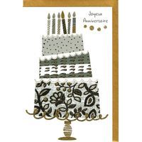 Carte Very Chic - Joyeux anniversaire Bougies - 12x17 cm