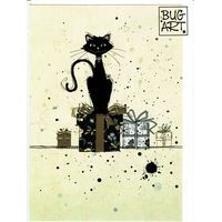 Carte Bug Art - Cat On Gifts - 12x17 cm