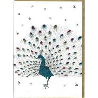 Carte double Sparkle - Paon (sans texte) - 12x17 cm