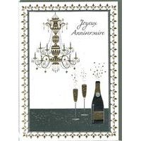 Carte double Sparkle - Joyeux anniversaire (Champagne) - 12x17 cm