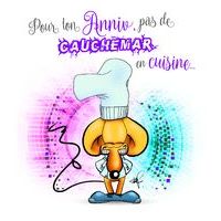 Carte Ze souris folie's - Pour ton anniv, pas de cauchemar en cuisine... - Carte double 13.7x15.5 cm