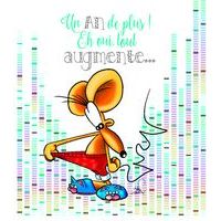 Carte Ze souris folie's - Un an de plus! Eh oui, tout augmente... - Carte double 13.7x15.5 cm