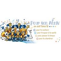 Carte Ze souris folie's - Pour ton anniversaire on est tous là... - Carte double 11x26 cm