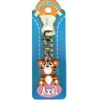 Porte-clés Zipper prénom AXEL- 6.5x3 cm env